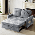 thumbnail image 1 of Euroco Convertible Chenille Sofa Bed with USB Charging Ports, Adjustable Backrest, Cup Holders & Pull-Out Design – Modern Loveseat Sleeper with Side Storage for Small Spaces, 1 of 8
