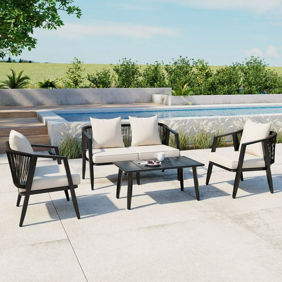 Euroco Durable and Comfortable Outdoor Seating Set,Suitable for Patios, Lawns, and Poolsides