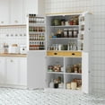 thumbnail image 1 of Euroco Expanded Kitchen Pantry with 2 Built-In Drawers, 8 Door Storage Shelves, 2 Adjustable Shelves – Durable MDF, Spacious & Easy to Organize, Anti-Tipping Devices Included, 1 of 9