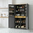thumbnail image 1 of Euroco Expanded Kitchen Pantry with 2 Built-In Drawers, 8 Door Storage Shelves, 2 Adjustable Shelves – Durable MDF, Spacious & Easy to Organize, Anti-Tipping Devices Included, 1 of 9