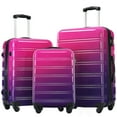 thumbnail image 1 of Euroco Hardshell 3 Piece Luggage Sets, Gradient Color Expandable Suitcase Set with TSA Lock and Spinner Wheels,Lightweight Durable Travel Luggage Set for Family Trip(20"/24"/28"),Purple & Pink, 1 of 8