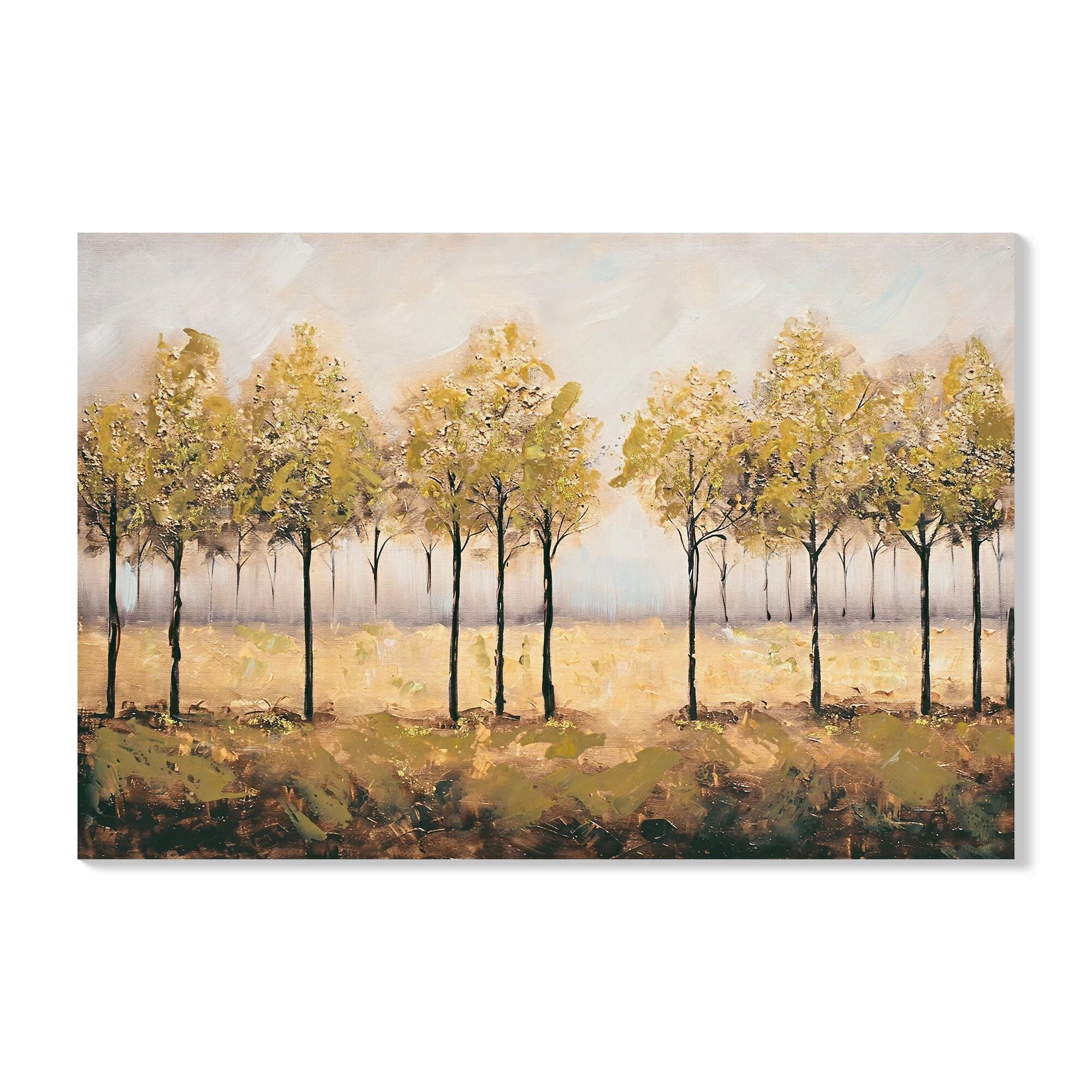 Euroco Large 24x36in Framed Canvas Wall Art Decor, Print Autumn Embellishments Plant Forest Abstract Tree Painting Picture Artwork Framed Wall Decor For Living Room Bedroom Living Room And Apartment