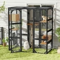 thumbnail image 1 of Euroco Large Outdoor Cat Enclosure with Sleeping Houses, Climbing Platforms, and Scratching Posts, 1 of 9