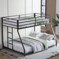 thumbnail image 1 of Euroco Metal Twin over Full Bunk Bed, Floor Bunk Bed for Kids Teens Bedroom, Black, 1 of 9