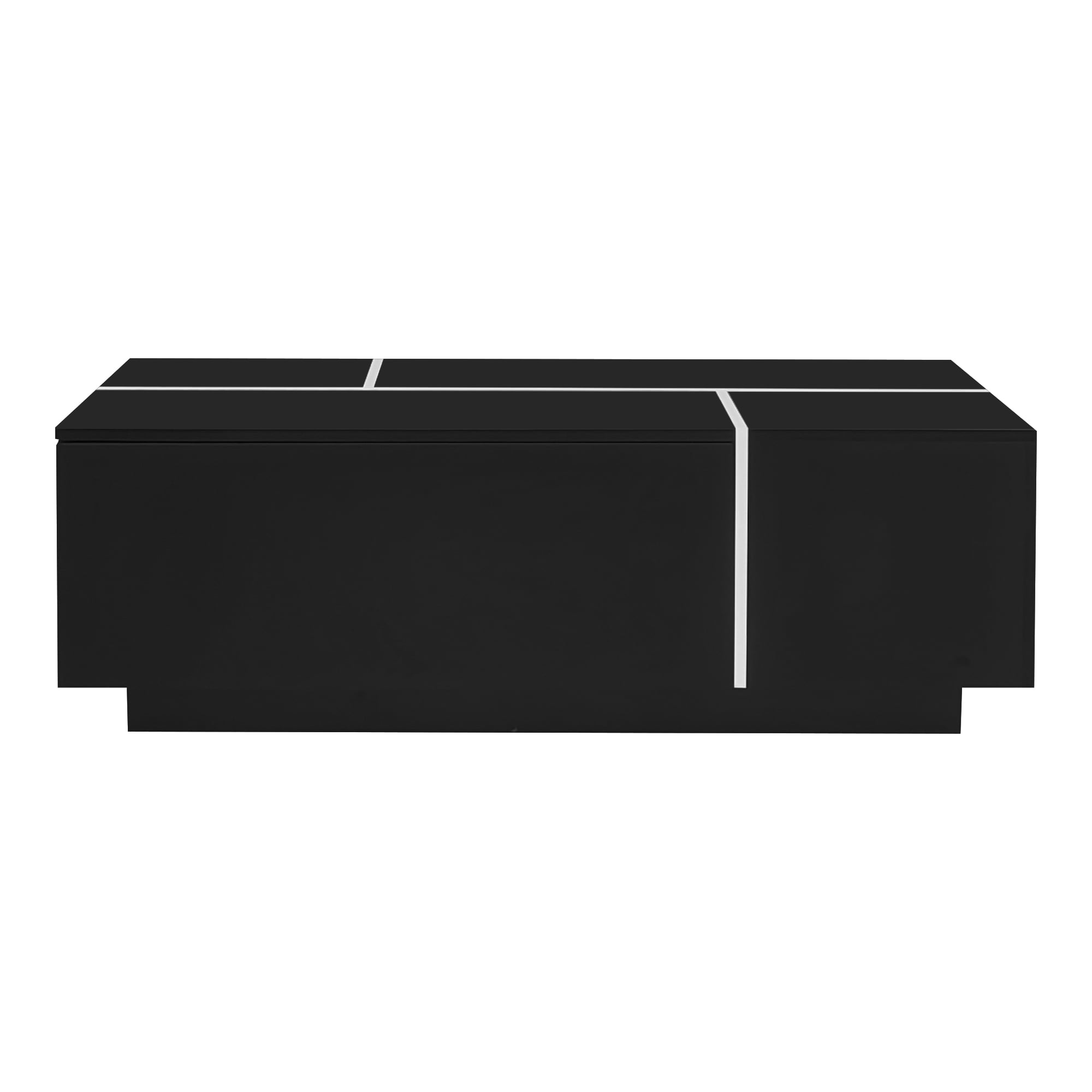 Euroco Minimalist Modern Coffee Table with Hidden Storage and Wide Tabletop