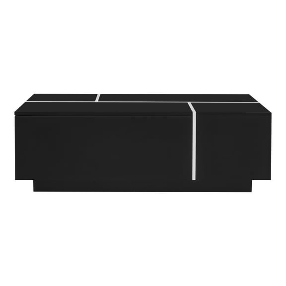 Euroco Minimalist Modern Coffee Table with Hidden Storage and Wide Tabletop