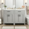 thumbnail image 1 of Euroco Modern 48-Inch Bathroom Vanity with Ceramic Sink, Soft-Close Doors, Flip Drawer, Double-Layer Door Shelves, Elegant Storage Solution, 1 of 9