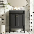 thumbnail image 1 of Euroco Modern Bathroom Vanity with Hole Basin, Dual Storage Shelves, and Enclosed Cabinet Design, 1 of 9
