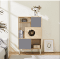 thumbnail image 1 of Euroco Modern Cat Bookcase & Cat Tree Shelves with Storage, 1 of 7