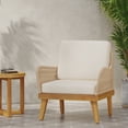 thumbnail image 1 of Euroco Outdoor Rope Weave Club Chair, Acacia Wood Frame, Weather-Resistant Patio Accent Chair, 28" Wide, 1 of 9