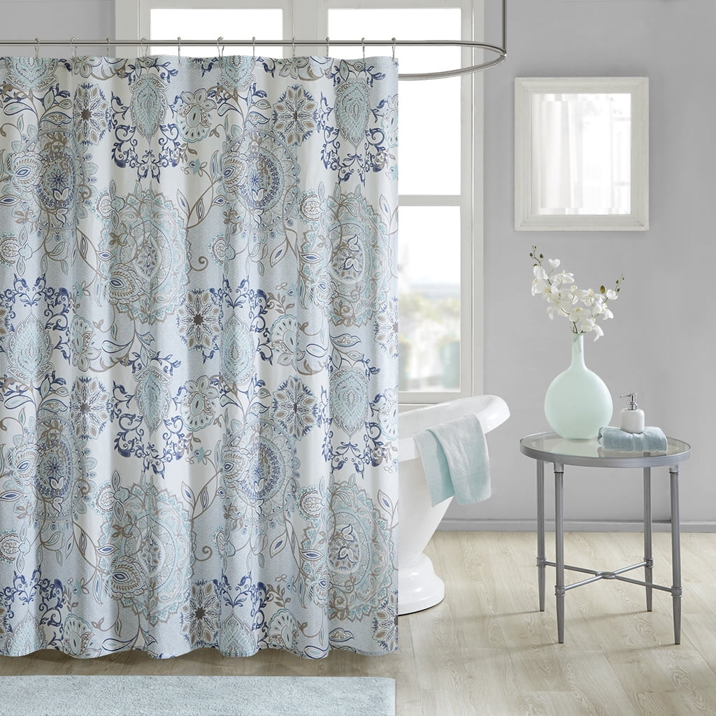 Euroco Printed Cotton Shower Curtain