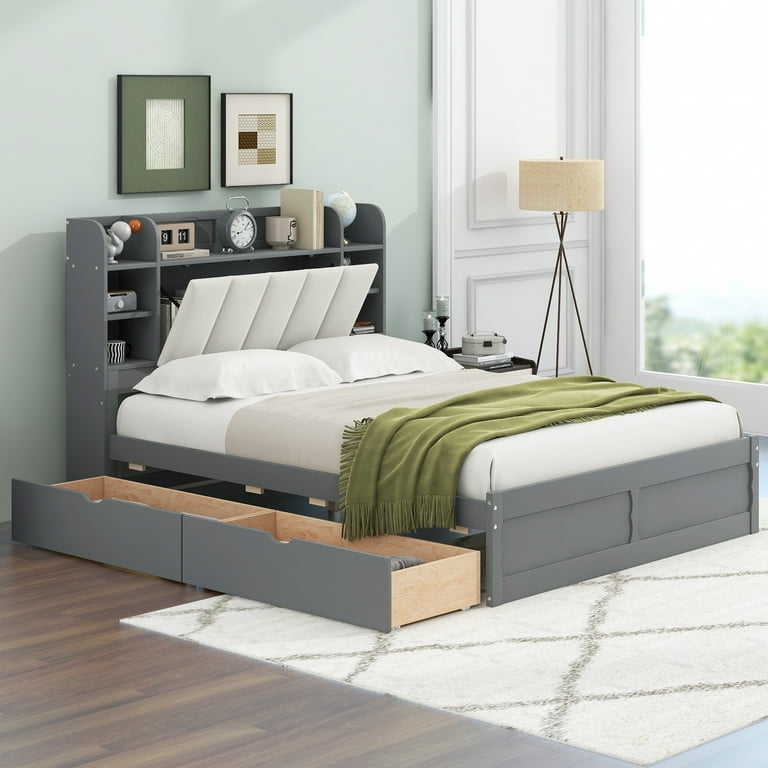 Walmart queen platform bed with storage discount