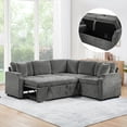 thumbnail image 1 of Euroco Sectional Sofa Bed L-shaped Sectional 81.9" Upholstered L-shaped Sofa with a Sofa Sleeper and a Hidden Storage Compartment for Living Room, Gray, 1 of 9