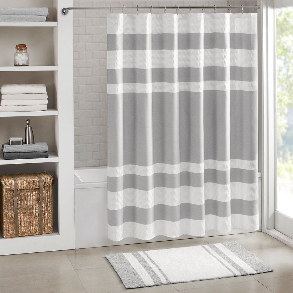 Euroco Shower Curtain with 3M Treatment Grey 72x72"