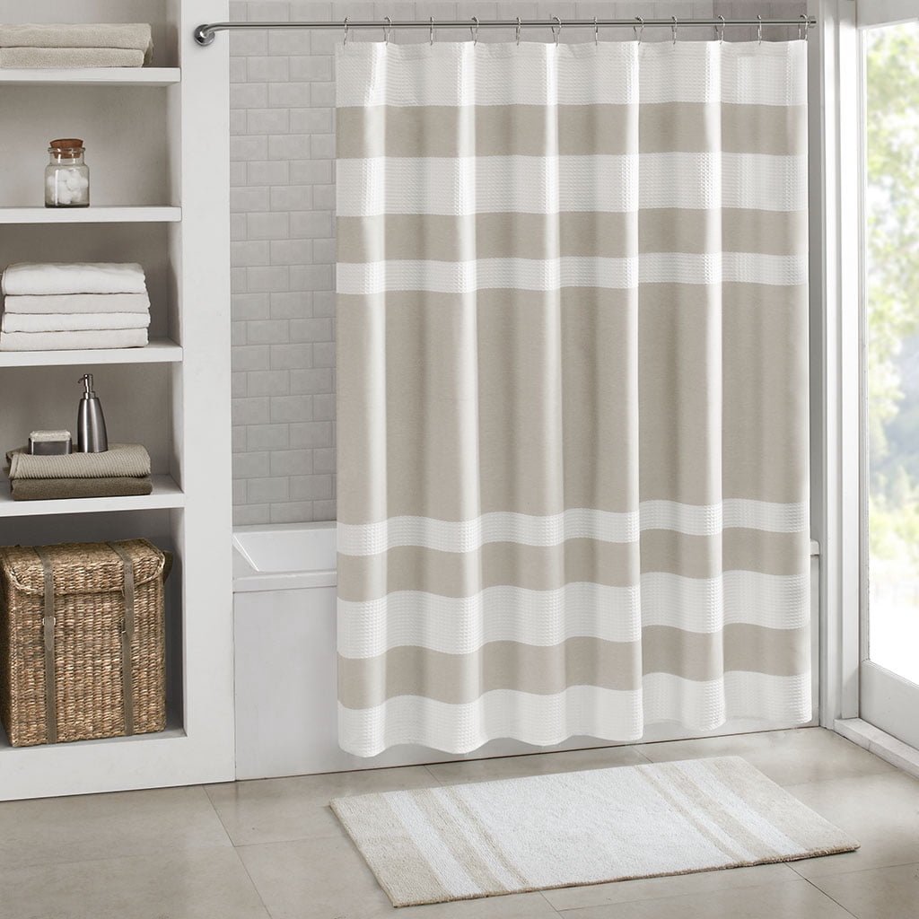 Euroco Shower Curtain with 3M Treatment Taupe 54x78"