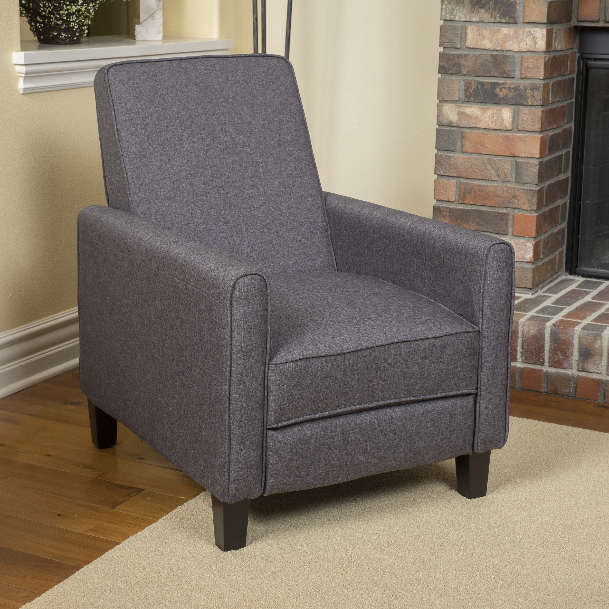 Euroco Smoke Fabric Push Back Chair for Elegant Home Décor