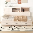 thumbnail image 1 of Euroco Twin Size Daybed with Shelf, Drawers and Charging Station for Bedroom, White, 1 of 11