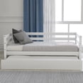 thumbnail image 1 of Euroco Twin Size Daybed with Twin Trundle Bed, White, 1 of 8