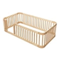 thumbnail image 1 of Euroco Twin Size Floor Bed with Fence for Kids and Toddlers, Natural, 1 of 9