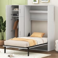 Churanty Space Saver Twin Size Murphy Bed Wall Bed with Cabinet in ...
