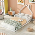 thumbnail image 1 of Euroco Twin Size Wood Floor Bed for Kids Room, White, 1 of 10