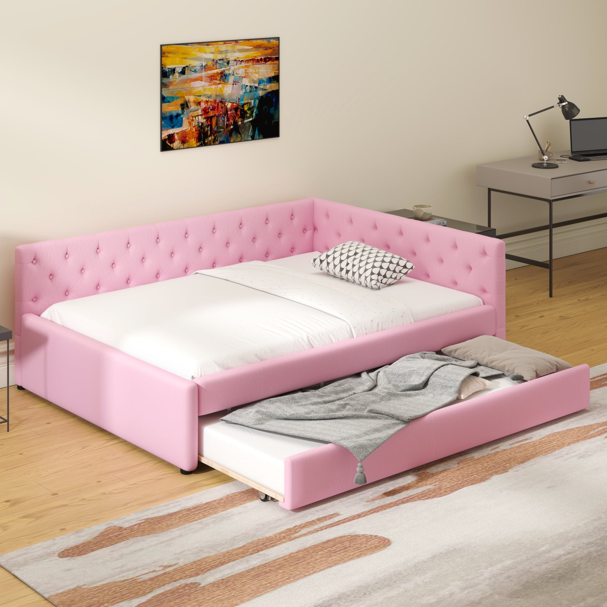 Pink Daybed With Trundle