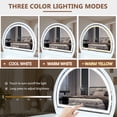 thumbnail image 1 of Euroco Vanity Desk with LED Lighted Mirror, Curved Edges, Storage Drawer, and Removable Mirror for Bedroom or Dressing Room, 1 of 9