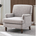 thumbnail image 1 of Euroco Vintage Upholstered Linen Fabric Armchair with Antique Solid Wood Legs, Accent Chair Single Sofa Chair for Living Room, Bedroom,Coffee, 1 of 8