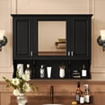 thumbnail image 1 of Euroco Wall-Mounted Bathroom Medicine Cabinet with Mirror, Adjustable Shelves, Waterproof MDF, Space-Saving Storage for Bathroom, Bedroom or Living Room, 35"x28.7", 1 of 9