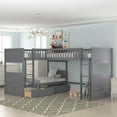 thumbnail image 1 of Euroco Wood Bunk Bed Storage, Twin-Over-Twin-Over-Twin for Bedroom, Gray, 1 of 17
