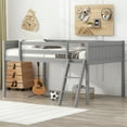 thumbnail image 1 of Euroco Wood Full Size Loft Bed, Low Profile Bed with Ladder, Gray, 1 of 11