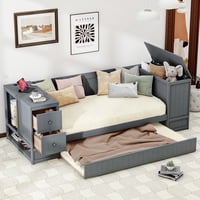Euroco Wood Twin Size Daybed with Trundle