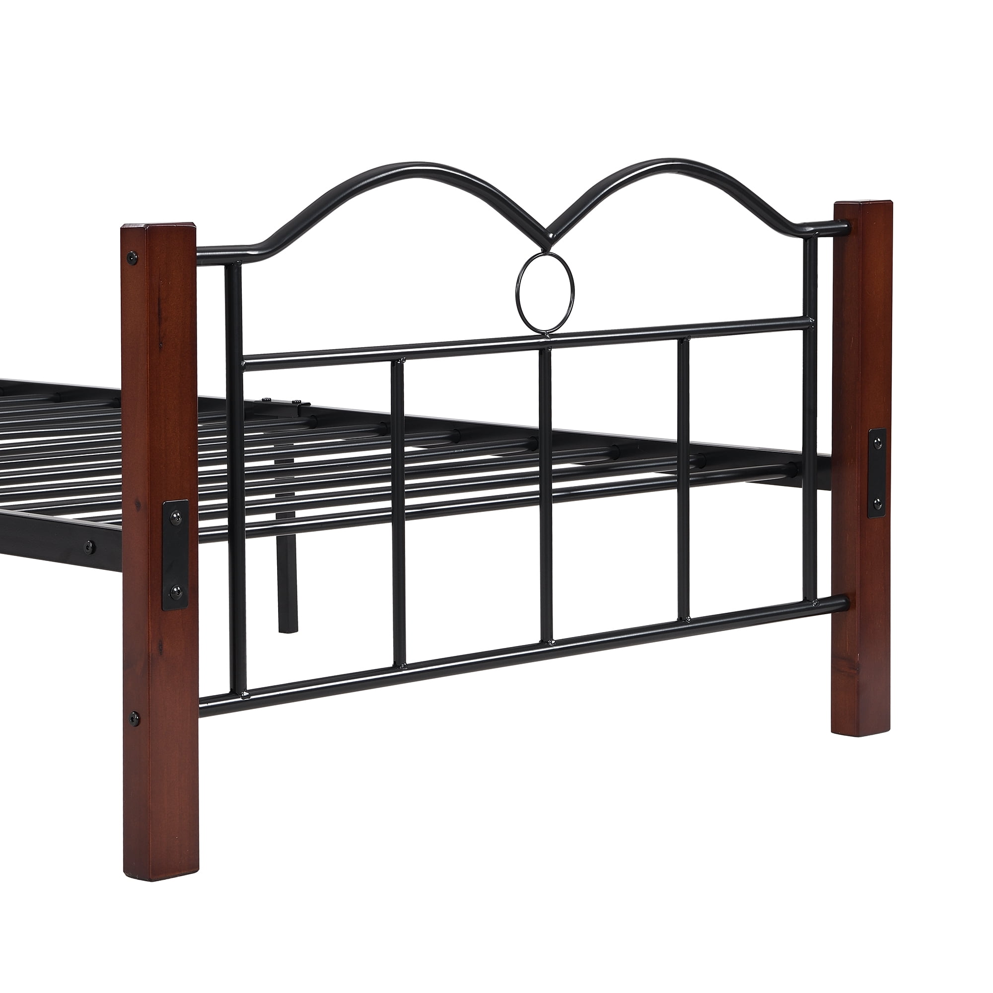 Euroco Wood Twin Size Captain Bed with Trundle and Drawers, Antique Brown