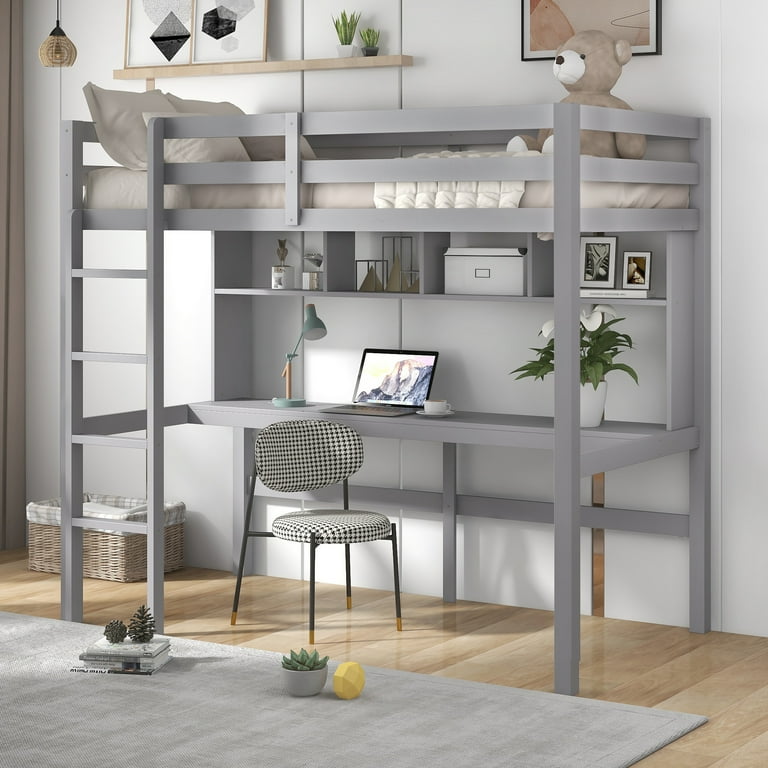 Loft bed with entertainment center deals