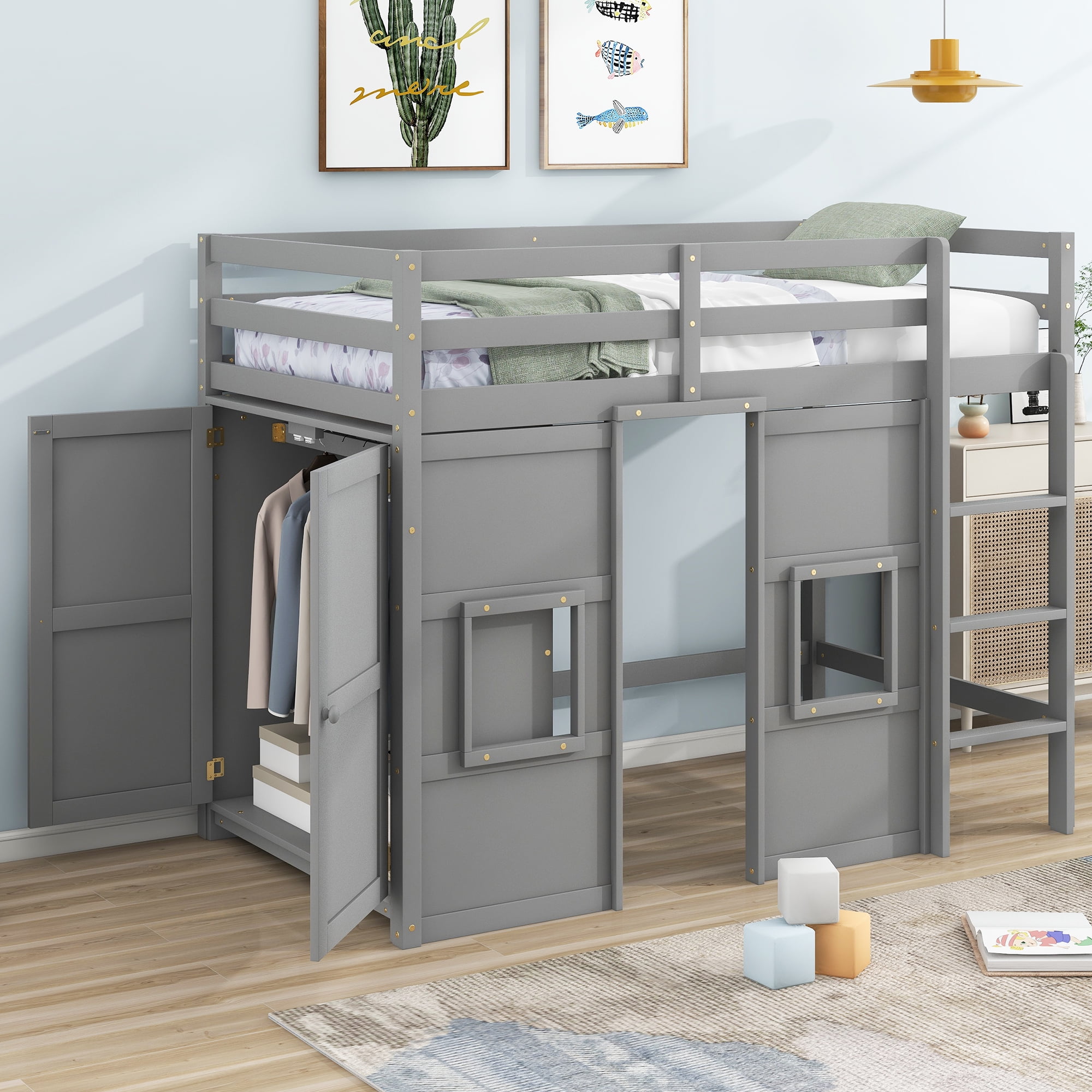 Twin xl loft bed on sale walmart