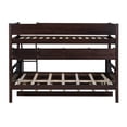 thumbnail image 1 of Euroco Wood Twin over Full Bunk Bed with Storage Cabinet for kids Room, Espresso, 1 of 6