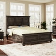 thumbnail image 1 of Euroco Wood Vintage King Size Platform Bed, Traditional Town and Country Style, Rich Brown, 1 of 9