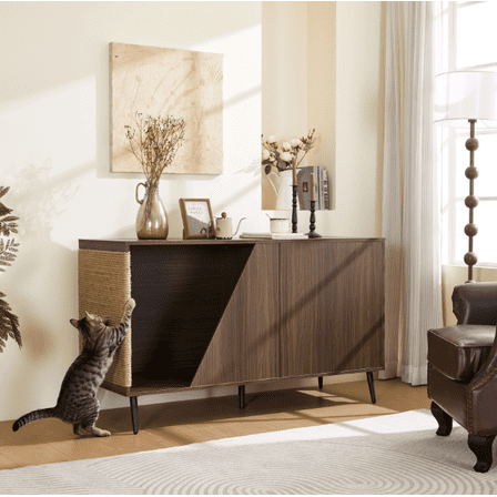 Euroco Wooden Cat House With Storage，Furniture Style
