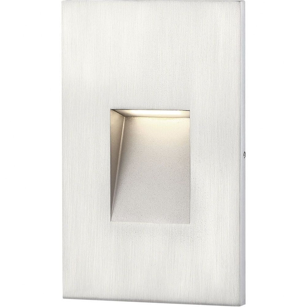 Brushed Nickel Vertical Recessed LED Step Light