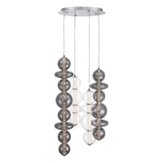 Eurofase 48960-021 Atomo 4-Light 50 in. Chrome Mixed Glass Chandelier