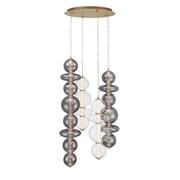 Eurofase 48960-014 Atomo 4-Light 50 in. Gold Mixed Glass Chandelier