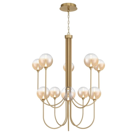 Eurofase 48925-036 Iissa 10-Light 40 in. Gold Amber Glass Chandelier