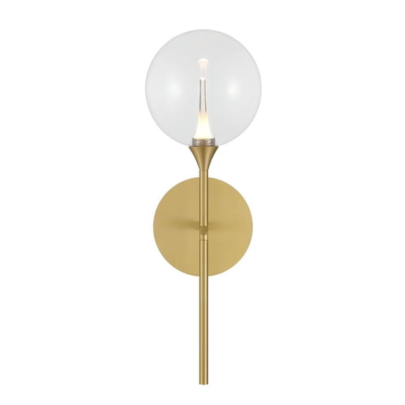 48910-019 Eurofase Lighting Iissa - 4.5W 1 LED Wall Sconce-19 Inch Tall and 5.5 Inch Wide-Gold Finish-Clear Glass Color
