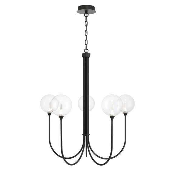Eurofase 48923-019 Iissa 5-Light 34 in. Matte Black Clear Glass Chandelier