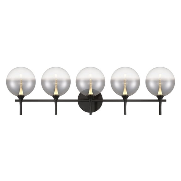 48921-022 Eurofase Lighting Iissa - 20W 5 LED Bath Vanity-10.25 Inch Tall and 35.38 Inch Wide-Black Finish-Smoked Glass Color