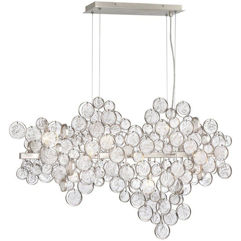 Trento 12-Light Champagne Silver Chandelier with Clear Glass