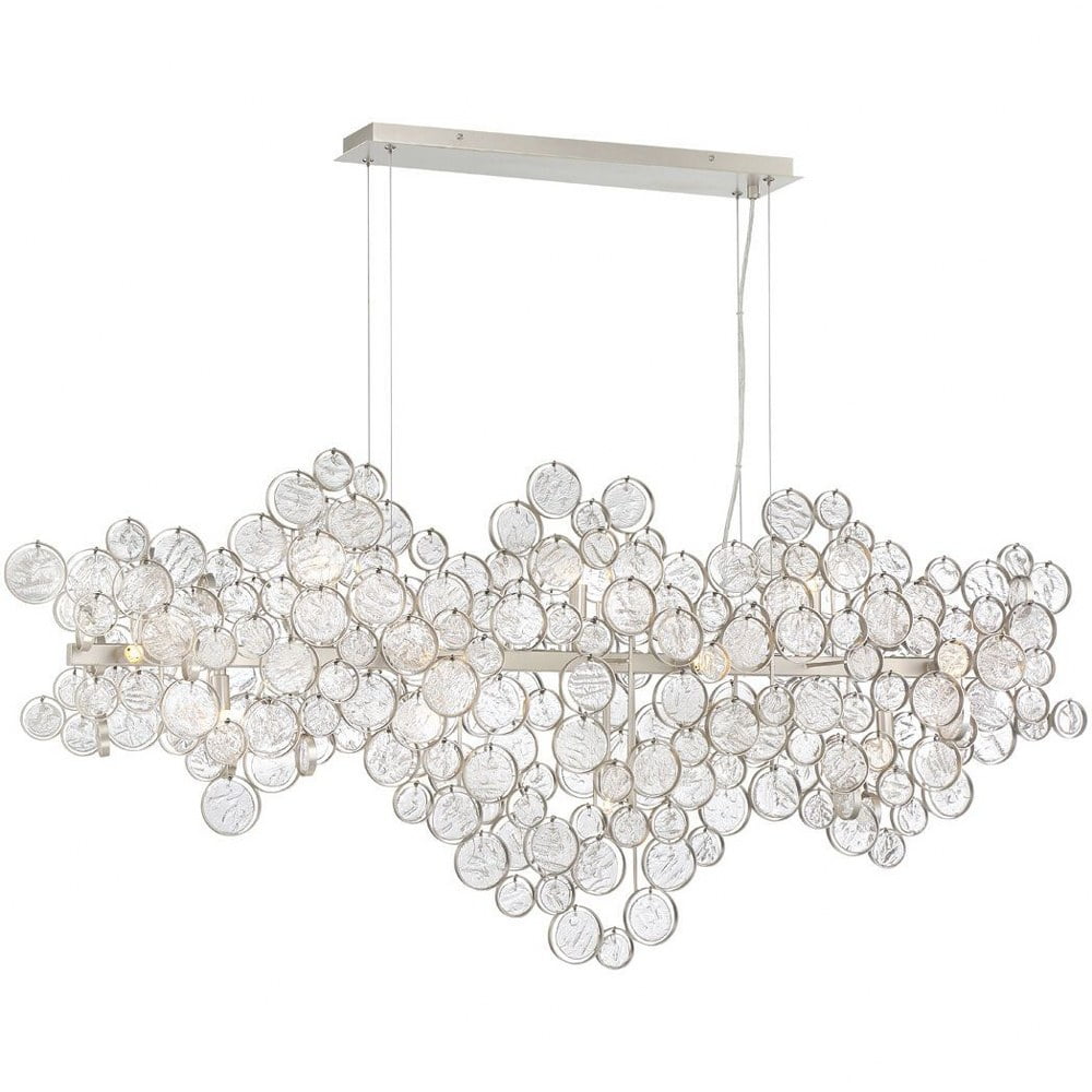 Trento 15-Light Champagne Silver and Clear Glass Chandelier