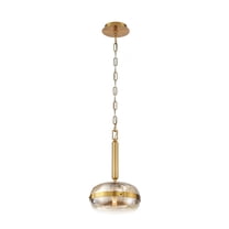 Eurofase Lighting-37196-011-Nottingham - 1 Light Small Pendant Ancient Brass Finish with Champagne