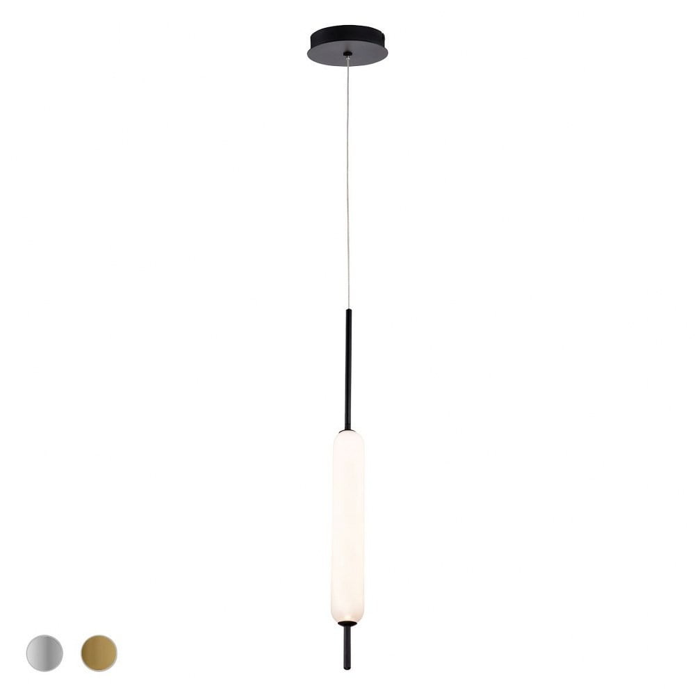 Cumberland Modern Black LED Pendant with White Shade