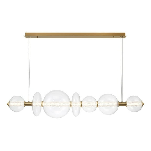 46772-036 Eurofase Lighting Atomo - 46W 1 LED Linear Chandelier-12 Inch Tall and 12 Inch Wide-Gold Finish-Clear Glass Color